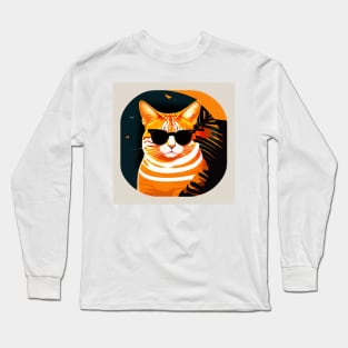 Cute Cat on shades for cat lover Long Sleeve T-Shirt